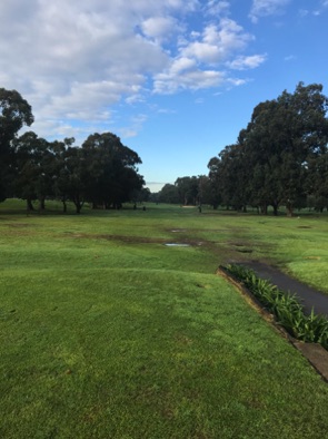 Soggy first fairway